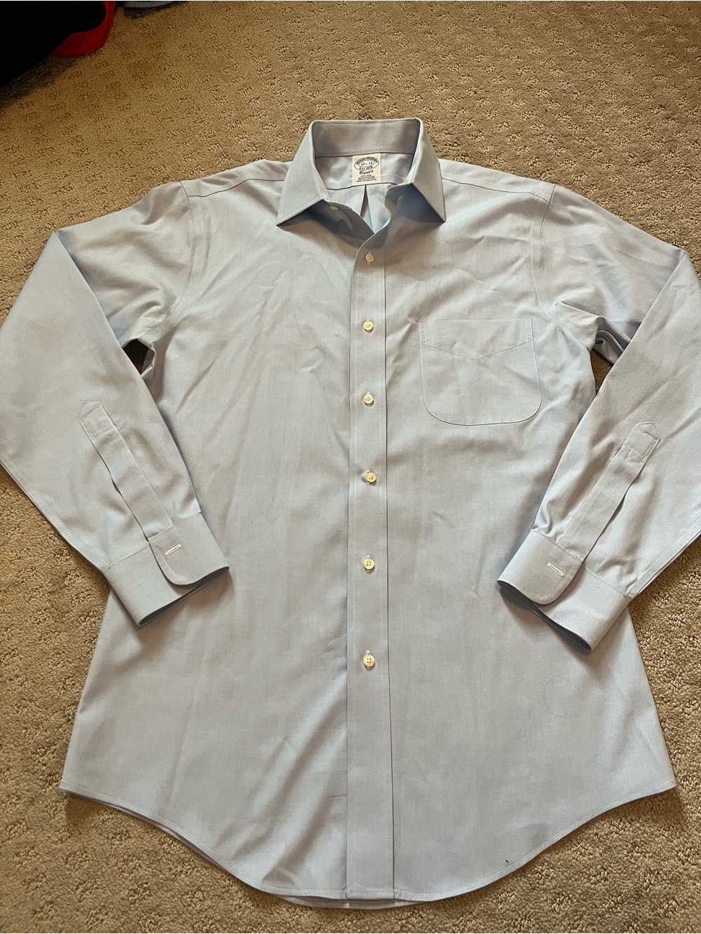 Brooks Brothers Light Blue Men's Dress Shirt with Chest Pocket